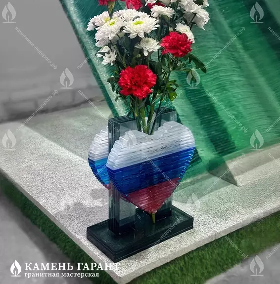 Ваза Сердце триколор, стекло - фото 5