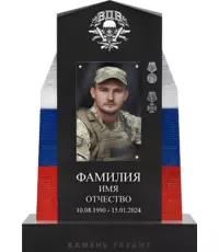 Памятник из гранита со стеклом «По долгу службы» | Москва, СПб | Камень Гарант