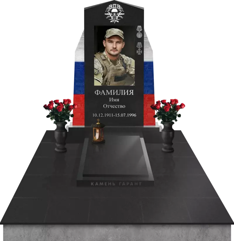 Памятник из гранита со стеклом «По долгу службы» - фото 3