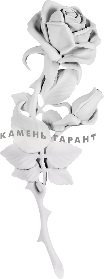 Розы №48 из литьевого мрамора, барельеф, белые, 40 см