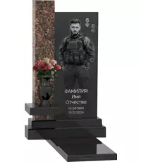 Памятник Время сильных с коричневым гранитом и гравировкой | Купить в Москве и СПб | Камень Гарант