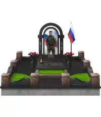Мемориальный комплекс «Мужество» с полуплитой, плиткой и поребриком Волна 2 - заказать по выгодной цене | Камень Гарант